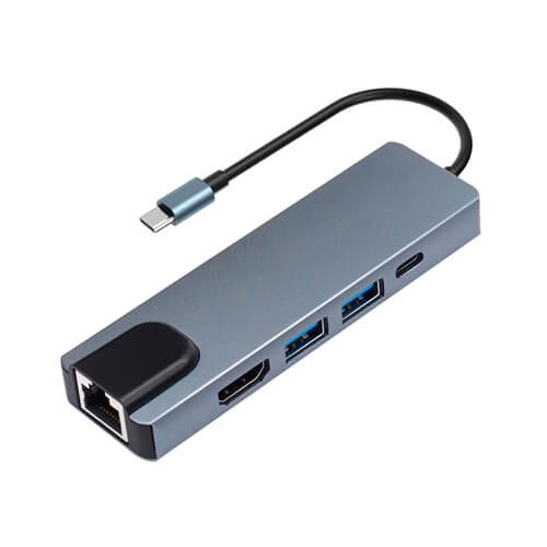 USB C Hub 5 in 1 Type C 3.1 to 4K HDMI, 3 USB 3.0 Ports, PD Charging Port Multiport Adapter